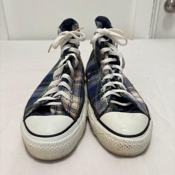 VTG 80\'s Converse All-Star Chuck Taylor High Top Made USA Sneakers Flannel 9.5 main image 7